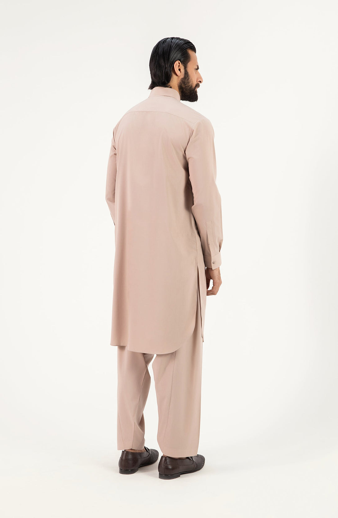 Basic Fancy Shirt Collar Shalwar Suit - Beige